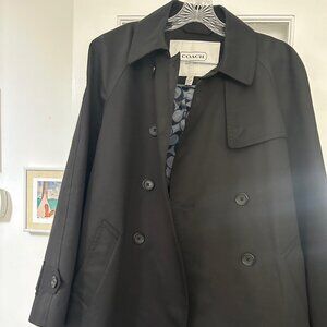 Coach Size Large Black coat with belt